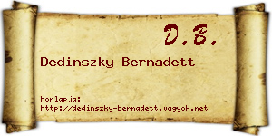 Dedinszky Bernadett névjegykártya